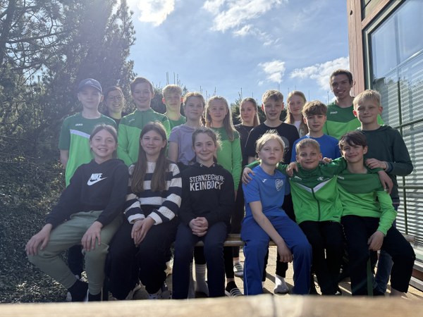 Die Trainingslagergruppe nach ihrer Ankunft in Oberhof